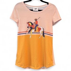 Horse on the Loose Working Equitation graphic colorblock tee.